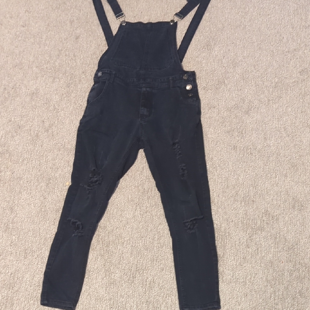 Black Denim Overalls